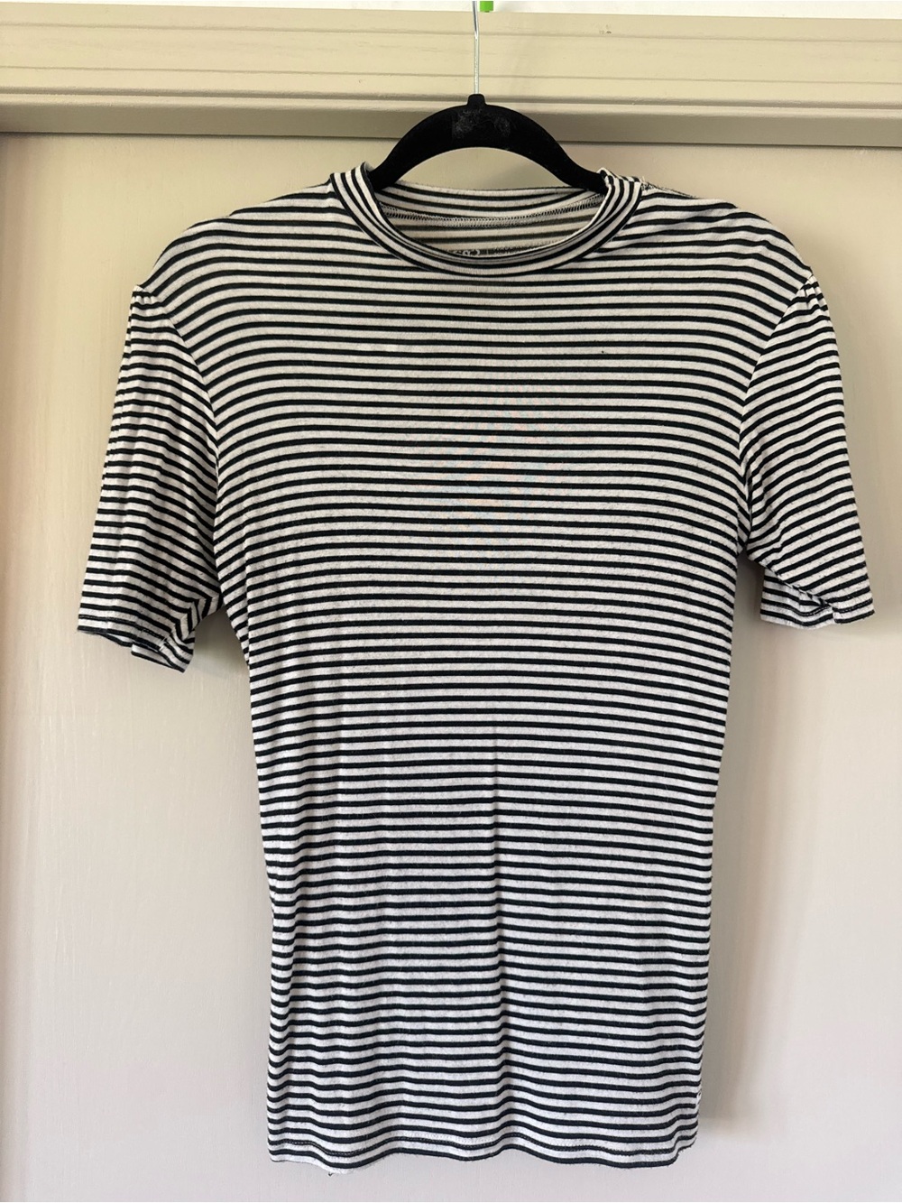 Albion Black and White Striped Short Sleeve Tee